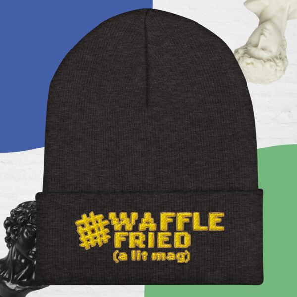 Waffle Fried Embroidered Cuffed Beanie