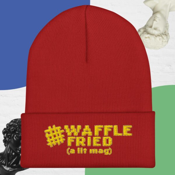 Waffle Fried Embroidered Cuffed Beanie - Image 3